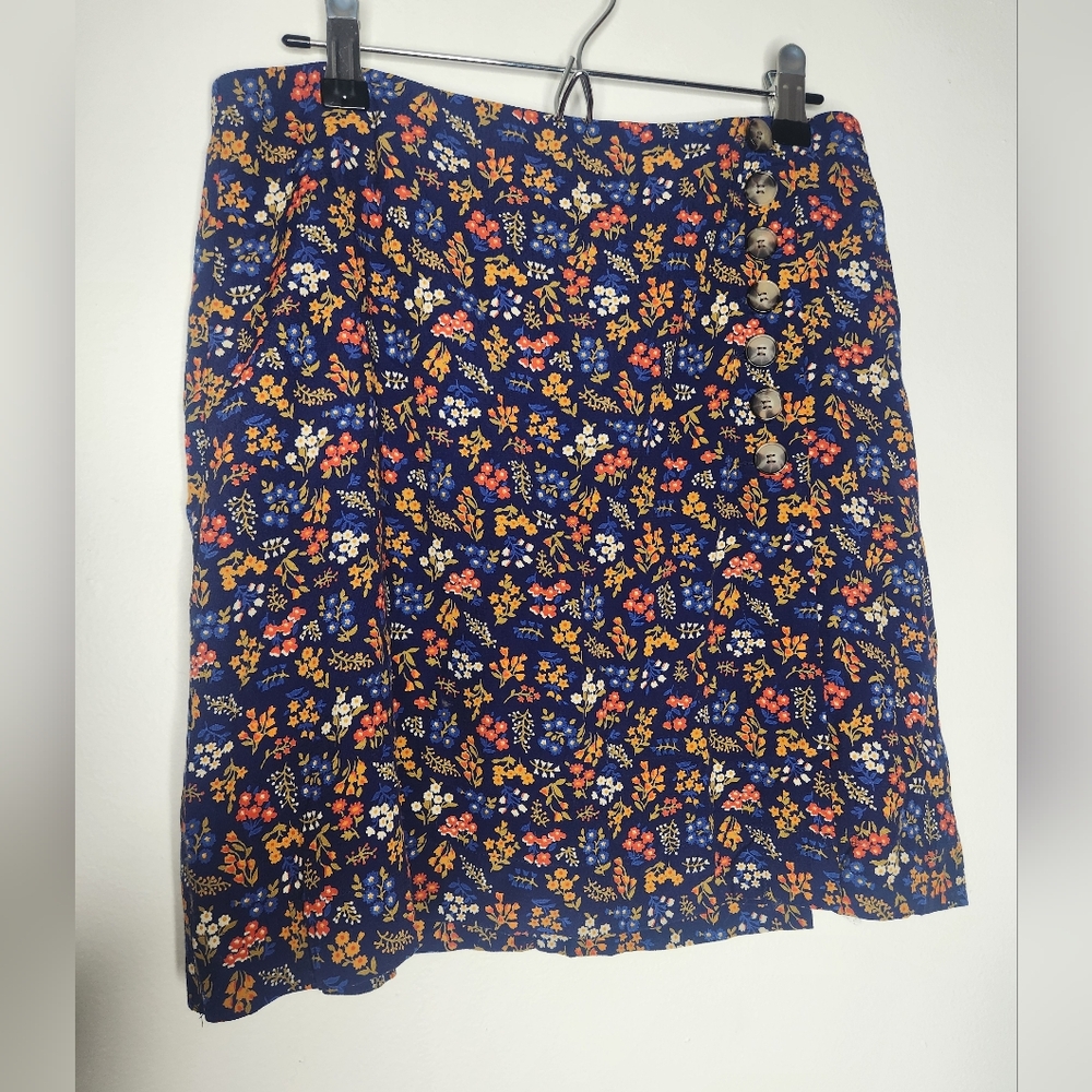 Madewell Side Button A-line Mini Skirt In‎ Garden Party Size 2 Lined Cottagecore - Picture 2 of 8